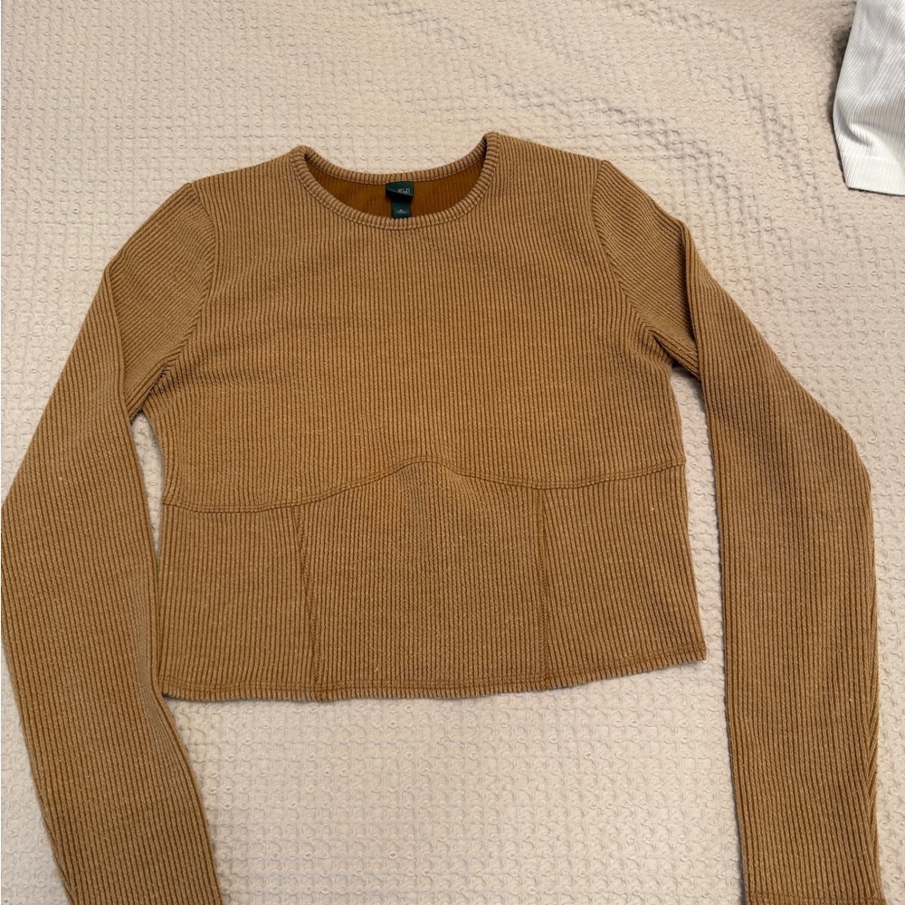 Wild Fable Camel Ribbed Knit Sweater